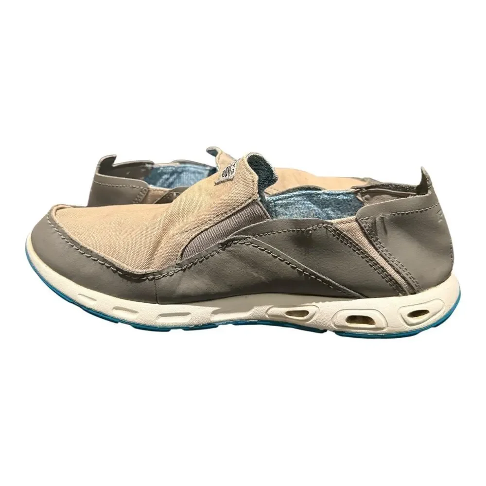Columbia Men’s Slip On Boat Shoes Size 9 Wide Gray Beige Comfort Casual Loafers